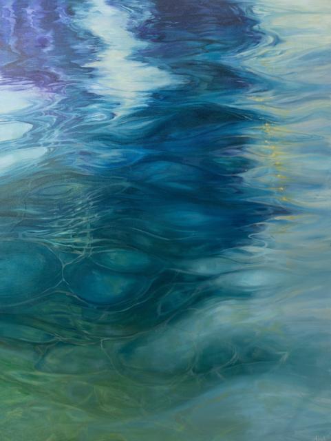 Reflections on the surface of moving water