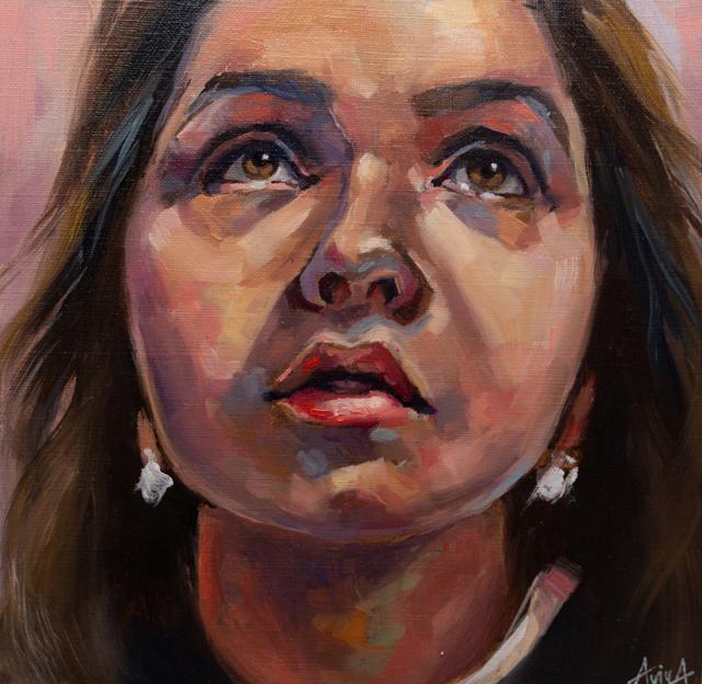 Realistic oil portrait of a woman
