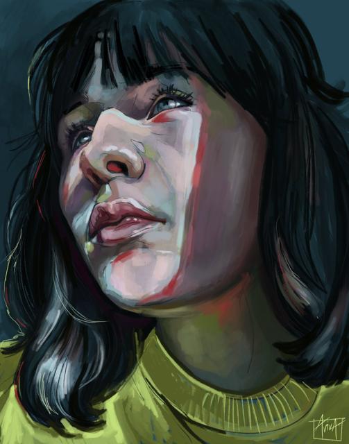 In yellow hues